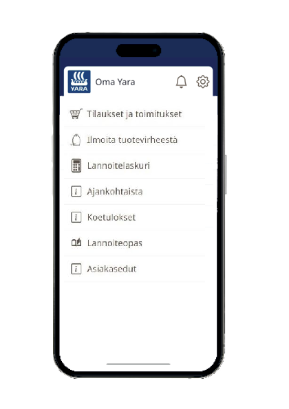 Oma Yara -valikko
