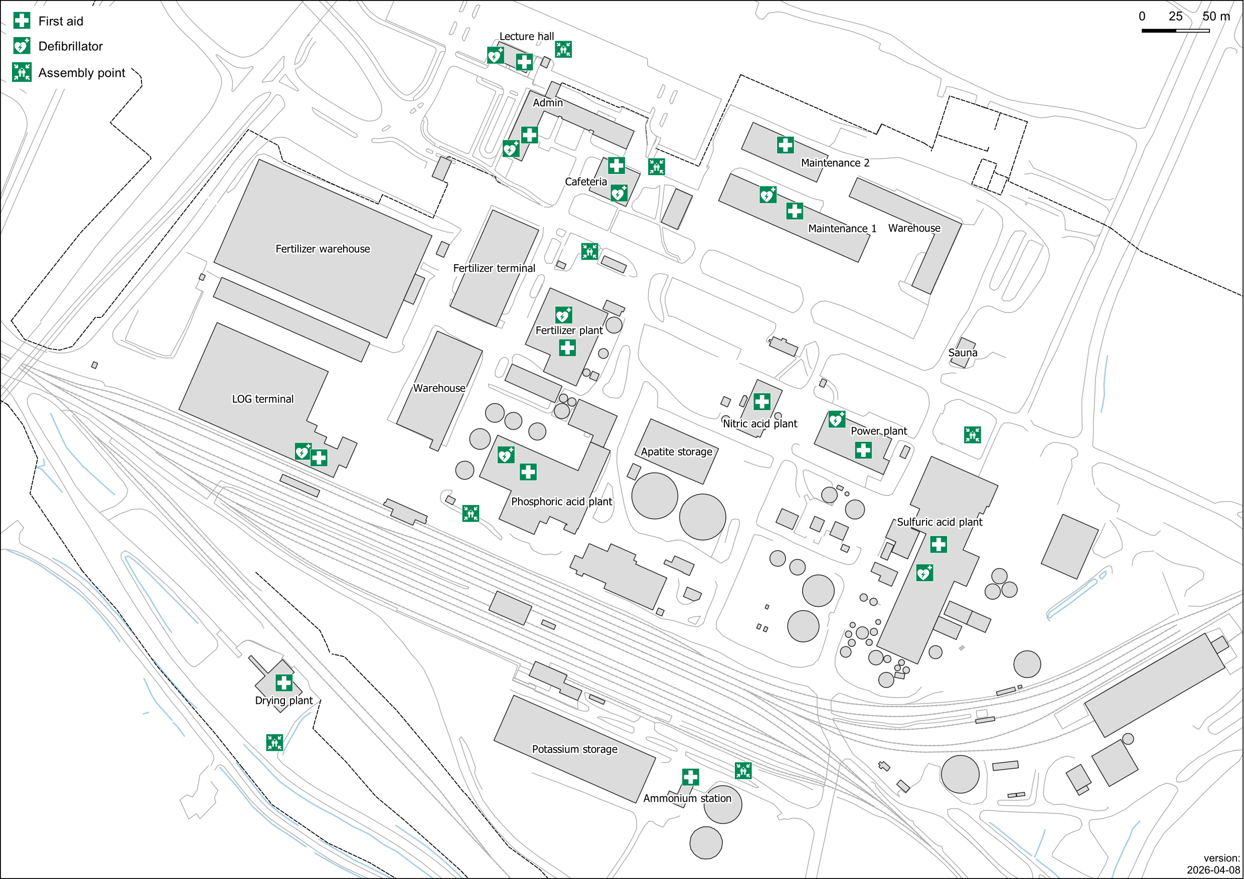 Map of plant area
