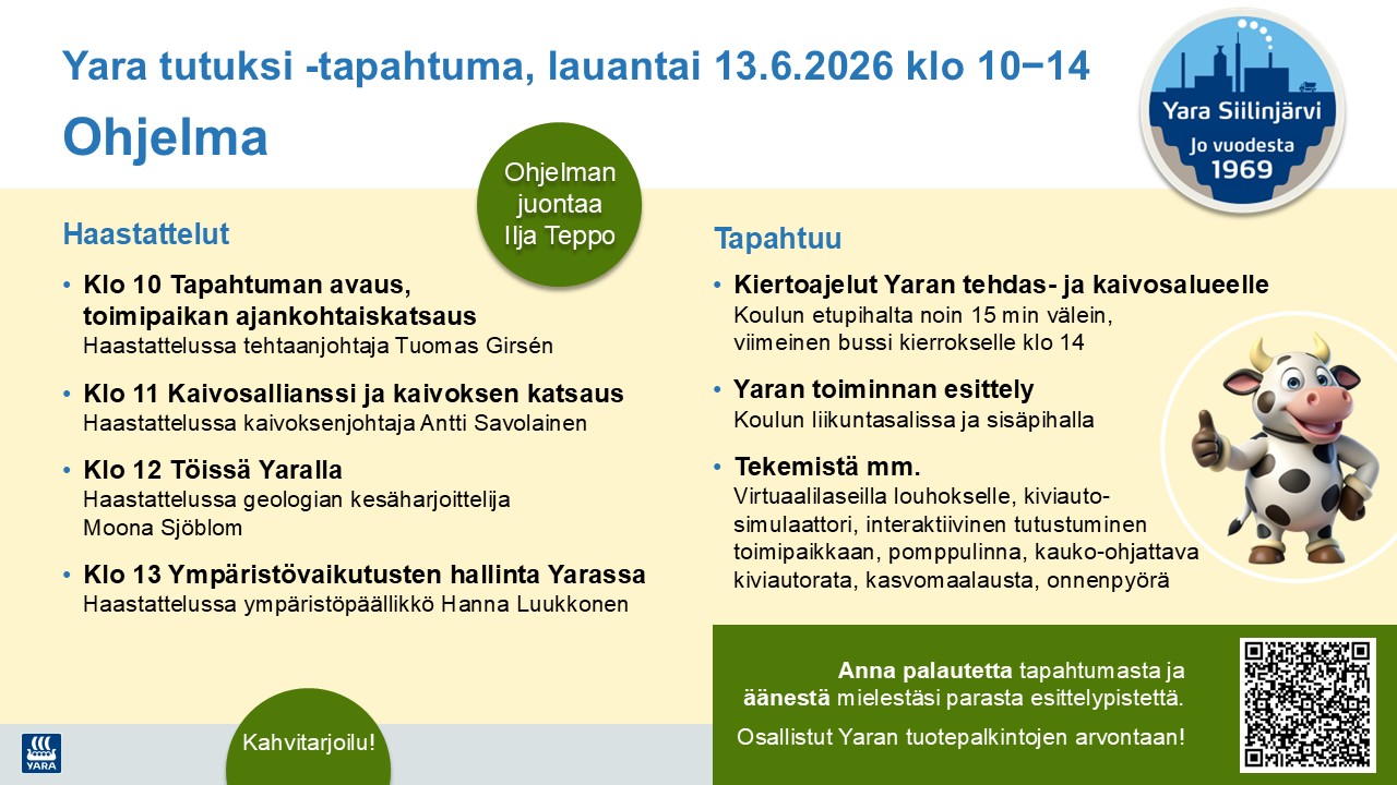 Yara tutuksi -tapahtuman ohjelma